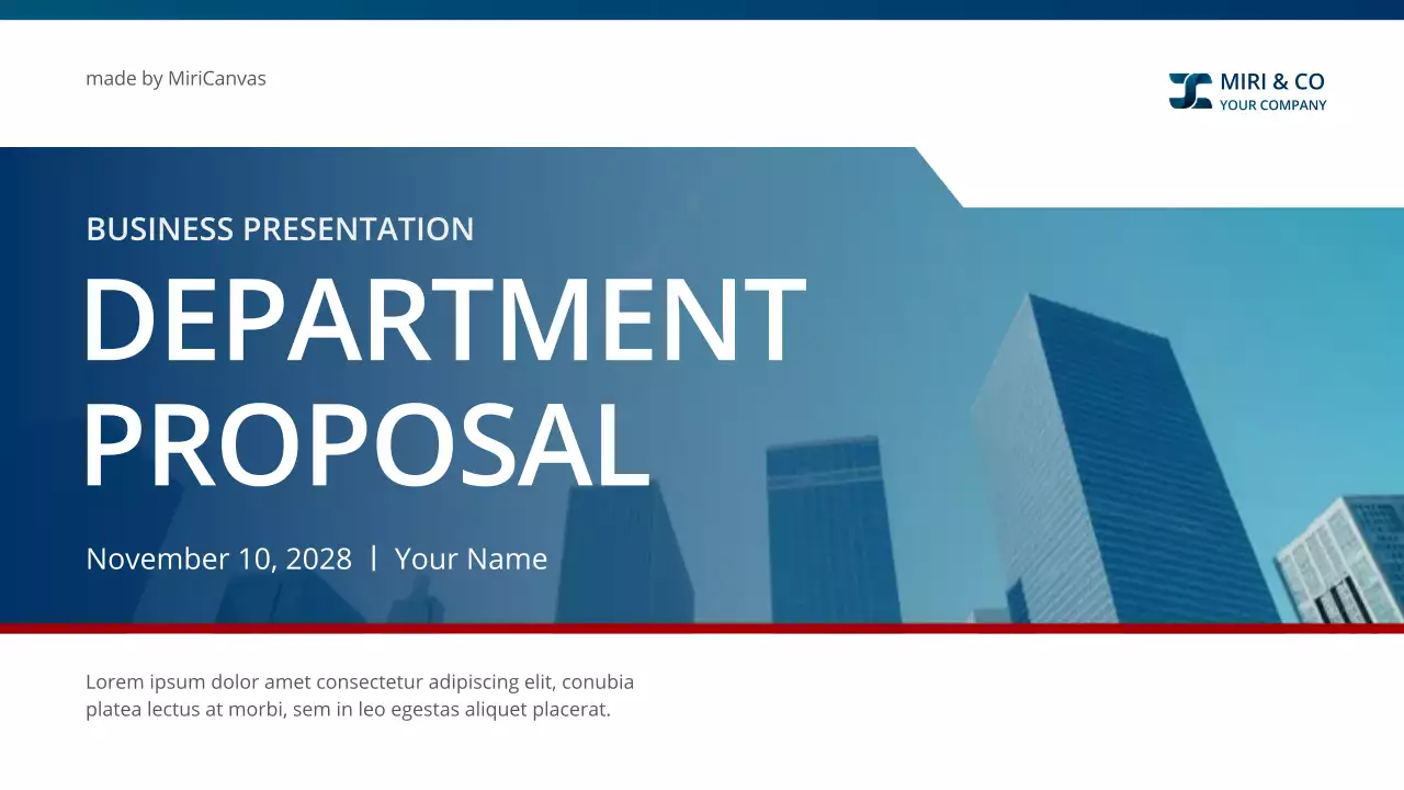 Blue Red Modern Business Department Proposal Presentation