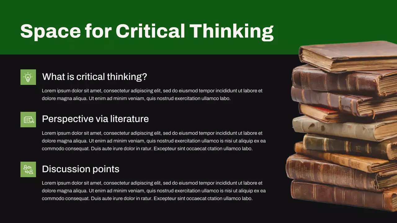 블랙 그린 모던 리터러시 클래스 프레젠테이션