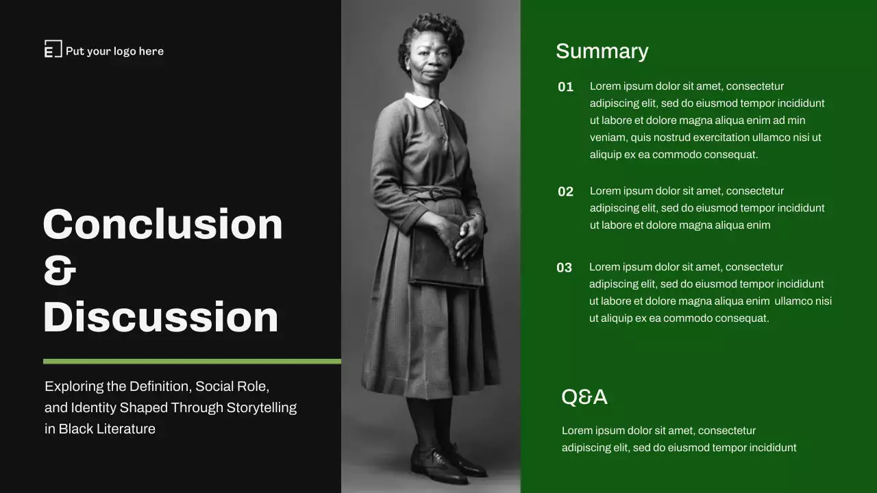 블랙 그린 모던 리터러시 클래스 프레젠테이션