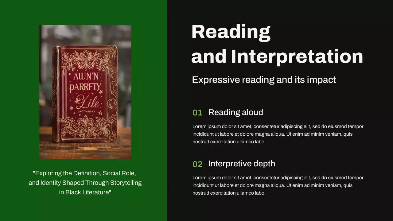 블랙 그린 모던 리터러시 클래스 프레젠테이션
