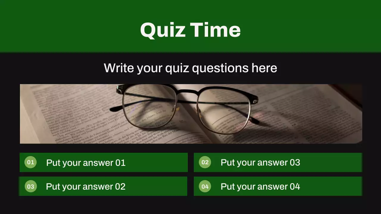 블랙 그린 모던 리터러시 클래스 프레젠테이션