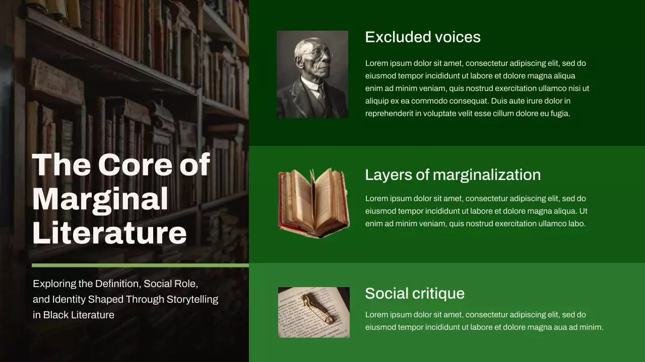 블랙 그린 모던 리터러시 클래스 프레젠테이션