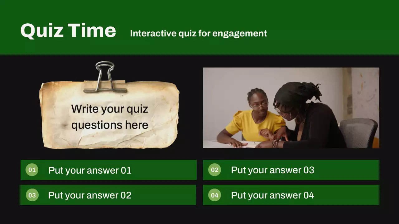 블랙 그린 모던 리터러시 클래스 프레젠테이션