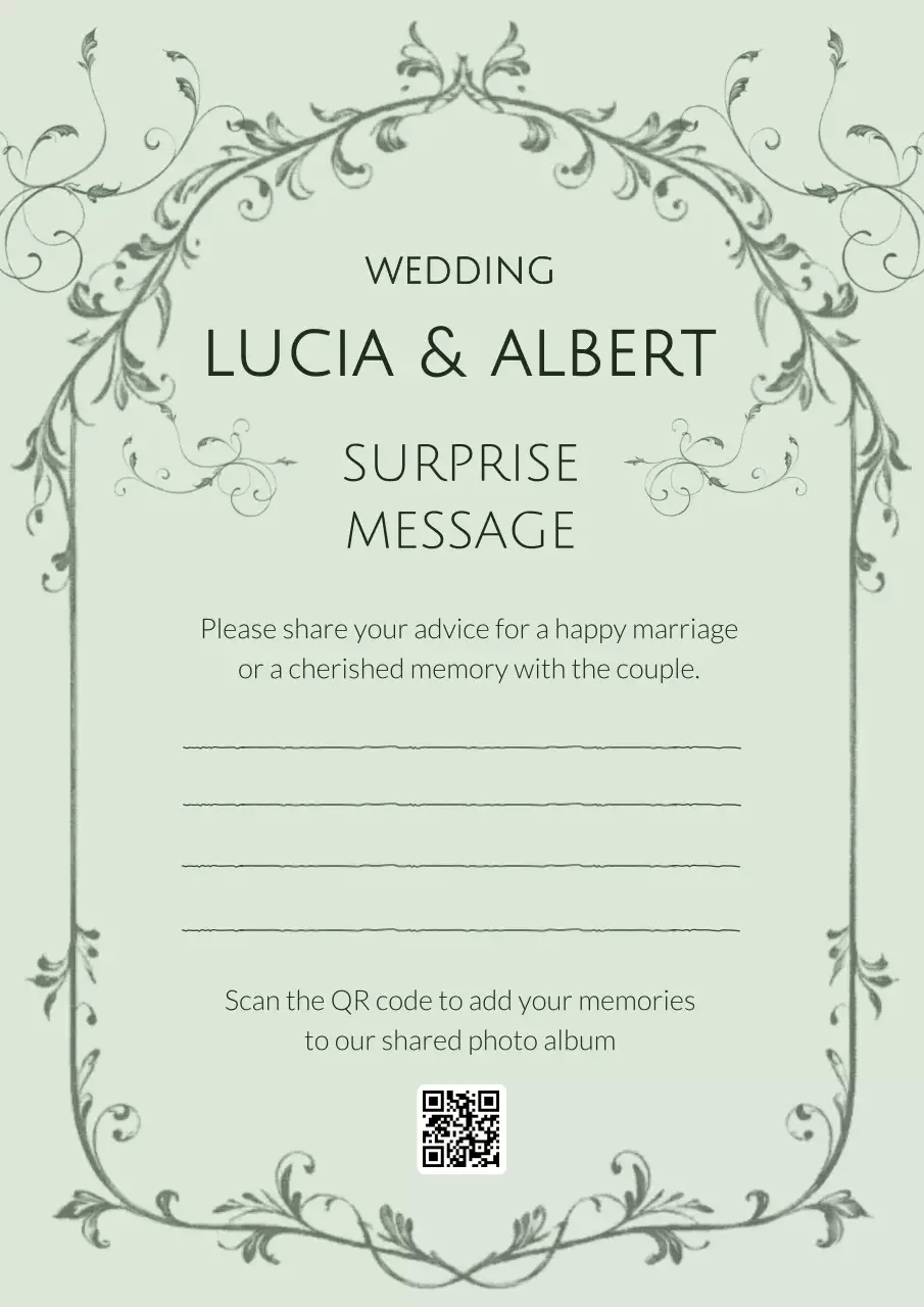 Green Elegant Wedding Invitation Card