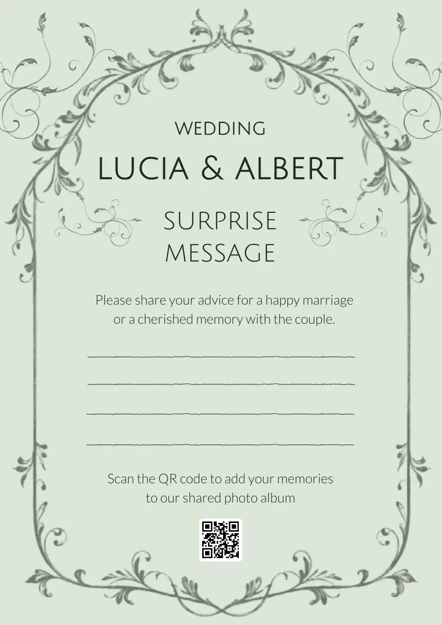 Green Elegant Wedding Invitation Card