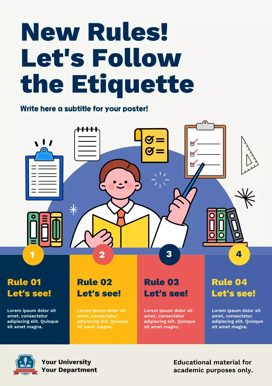 Blue Modern Education Announcement Poster