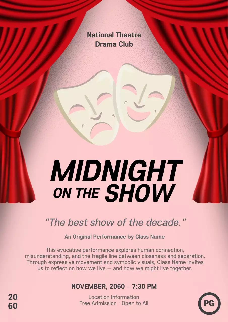 Red Classic Theater Invitation Poster