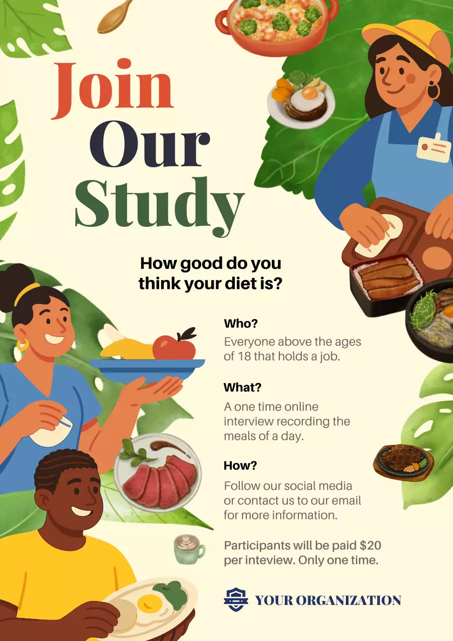 Green Modern Diet Promotion Poster