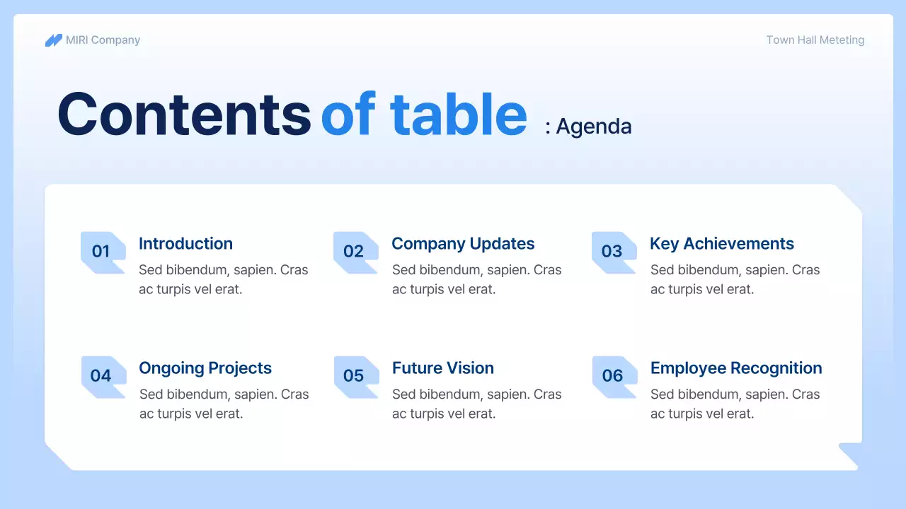 Blue Professional Town Hall Meeting Business Presentation