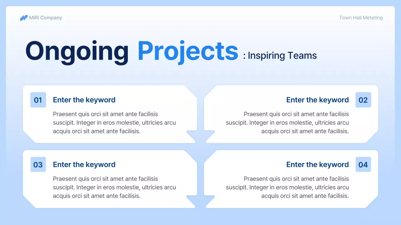 Blue Professional Town Hall Meeting Business Presentation