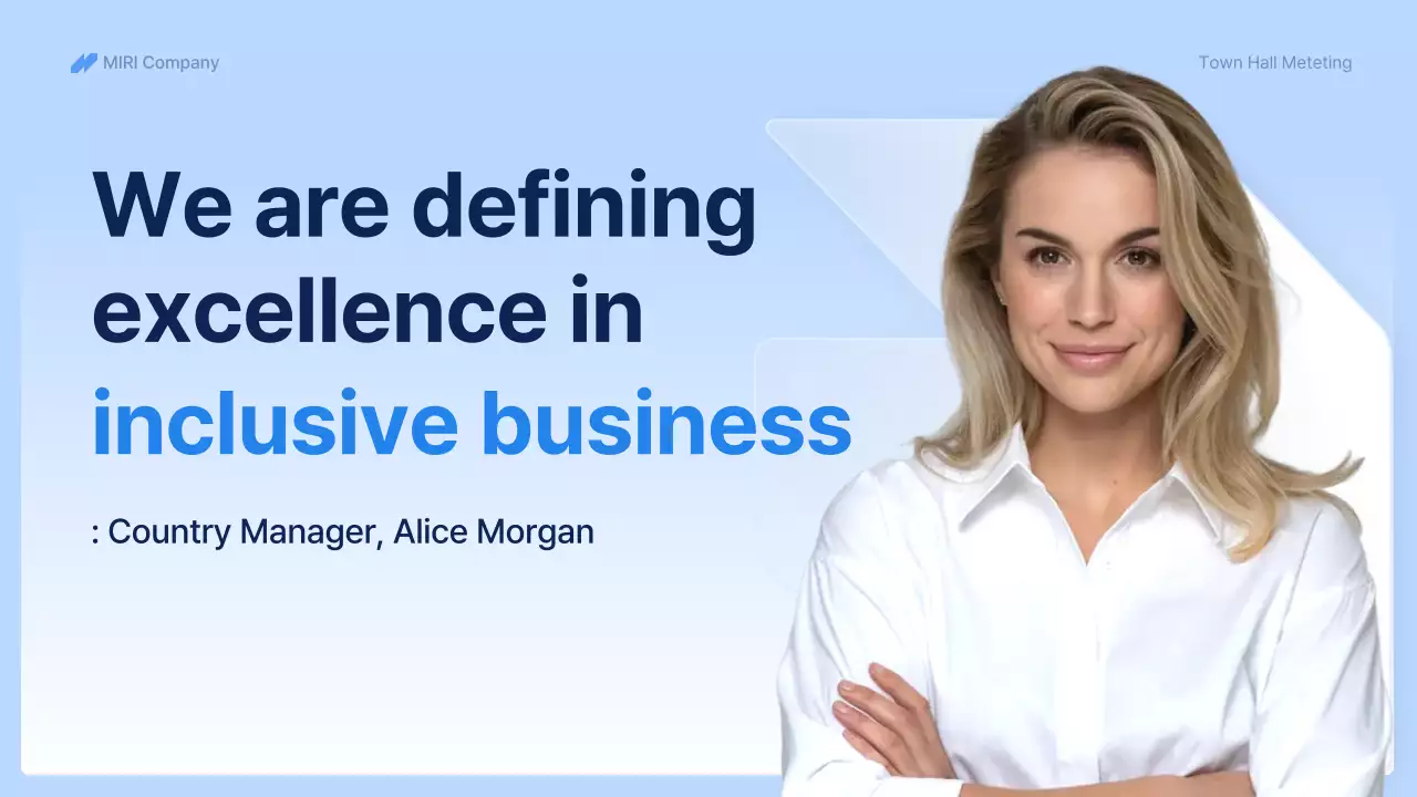 Blue Professional Town Hall Meeting Business Presentation