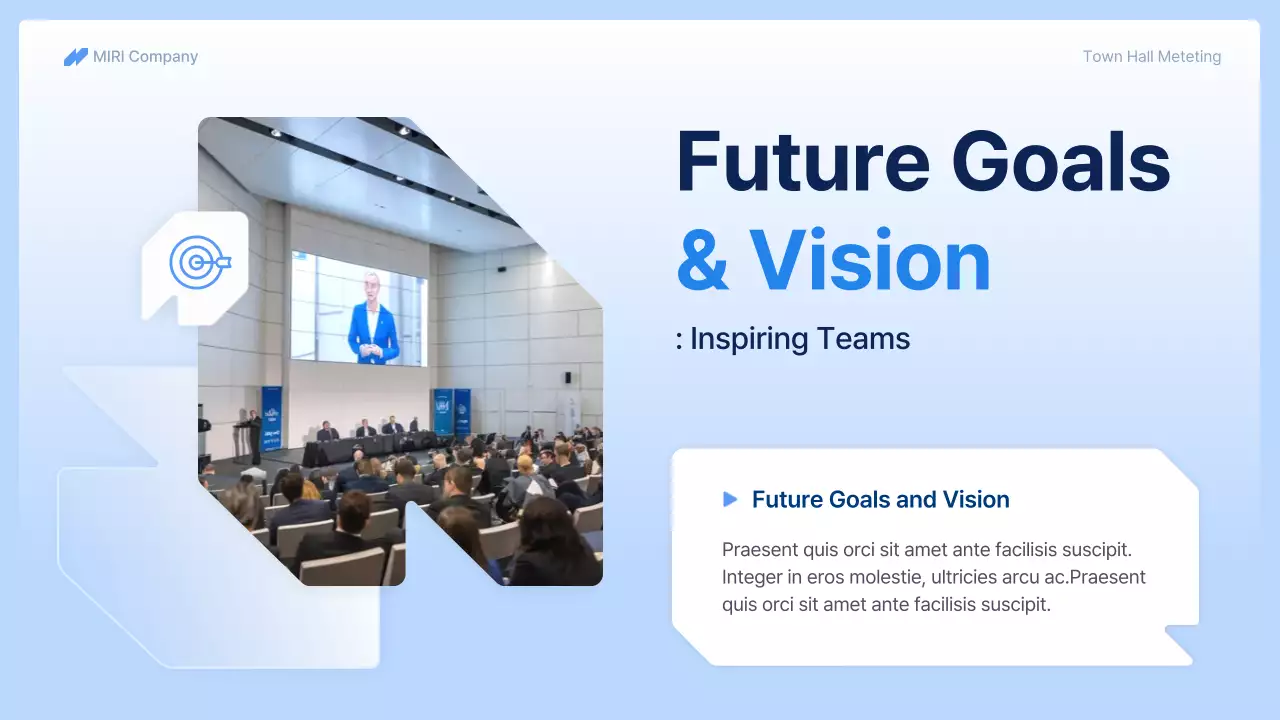 Blue Professional Town Hall Meeting Business Presentation