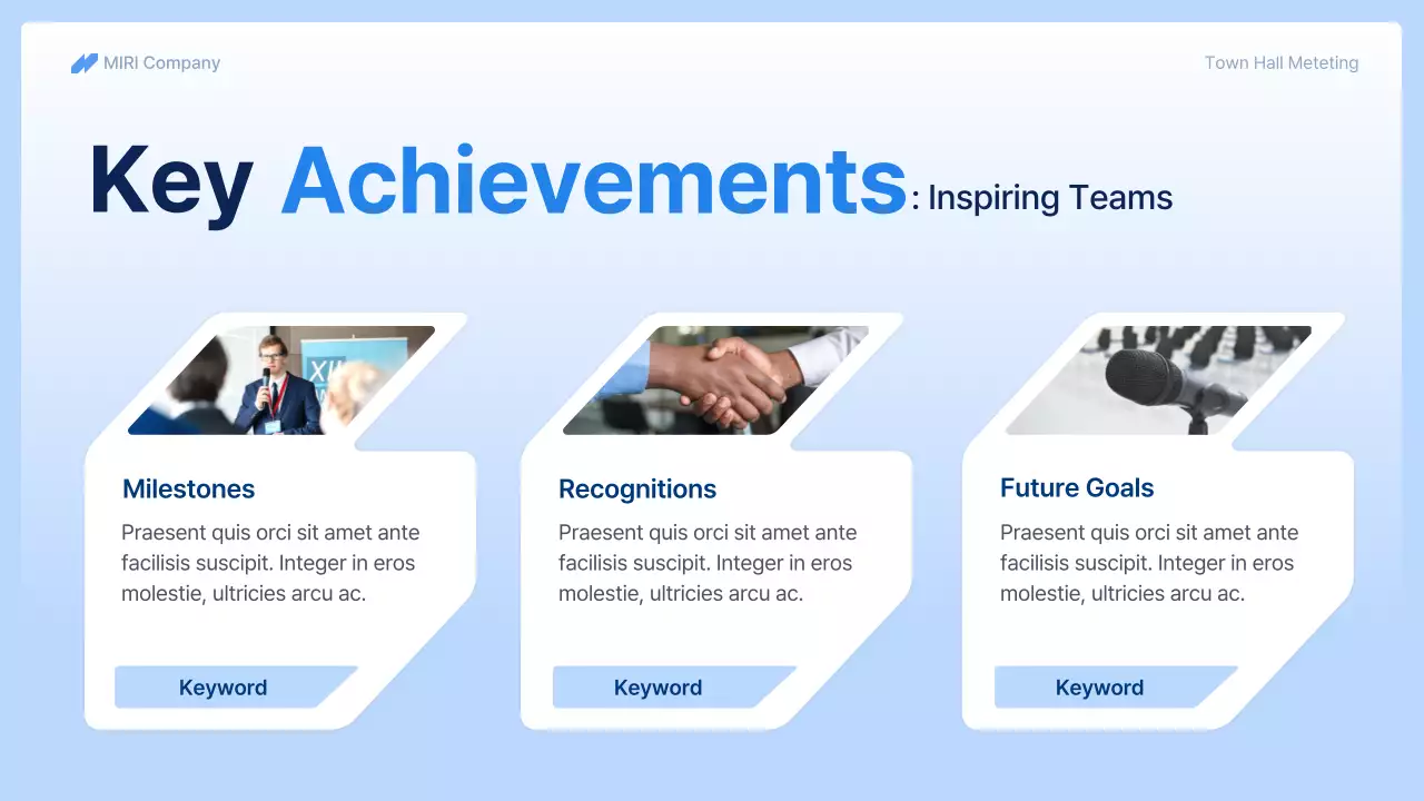 Blue Professional Town Hall Meeting Business Presentation