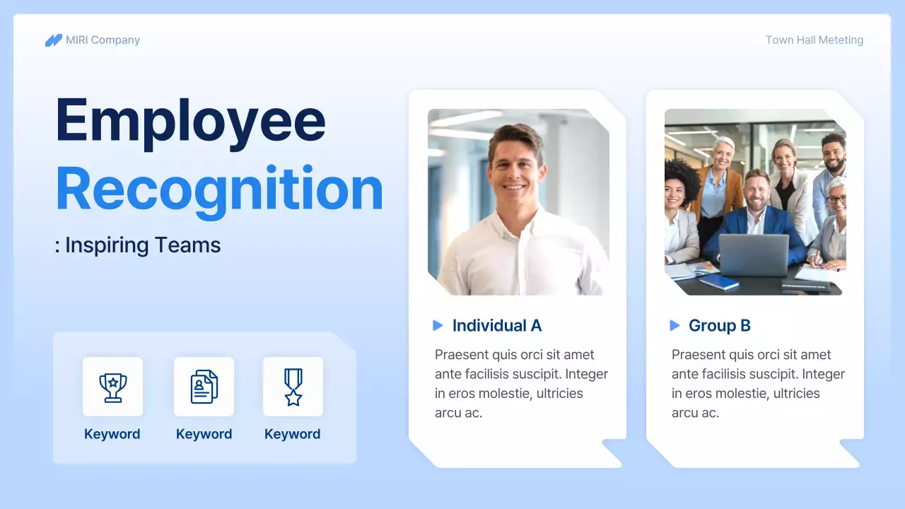 Blue Professional Town Hall Meeting Business Presentation