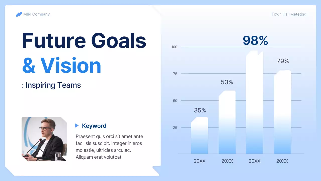 Blue Professional Town Hall Meeting Business Presentation