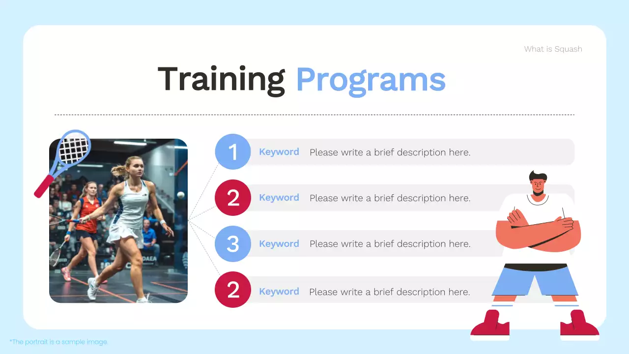 Red and Blue Modern Sports Information Presentation