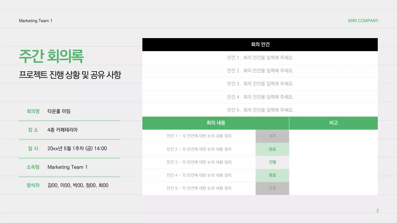 민트 깔끔 보고서 분석