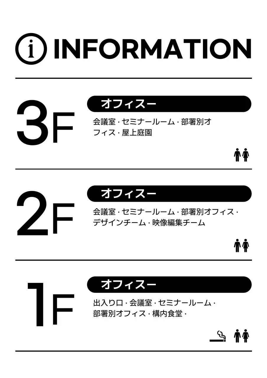 白 シンプル 階別案内