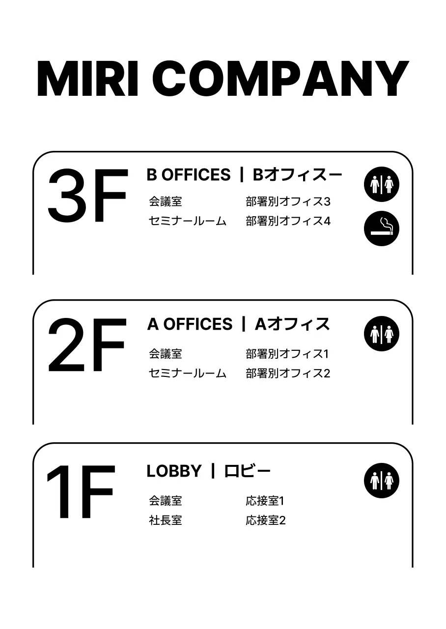 白 シンプル 階別案内