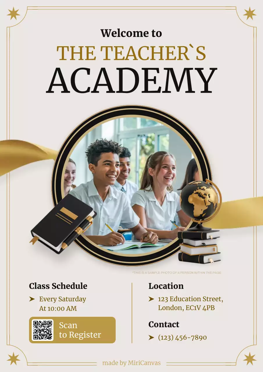 골드 블랙 전문 교육 광고 포스터