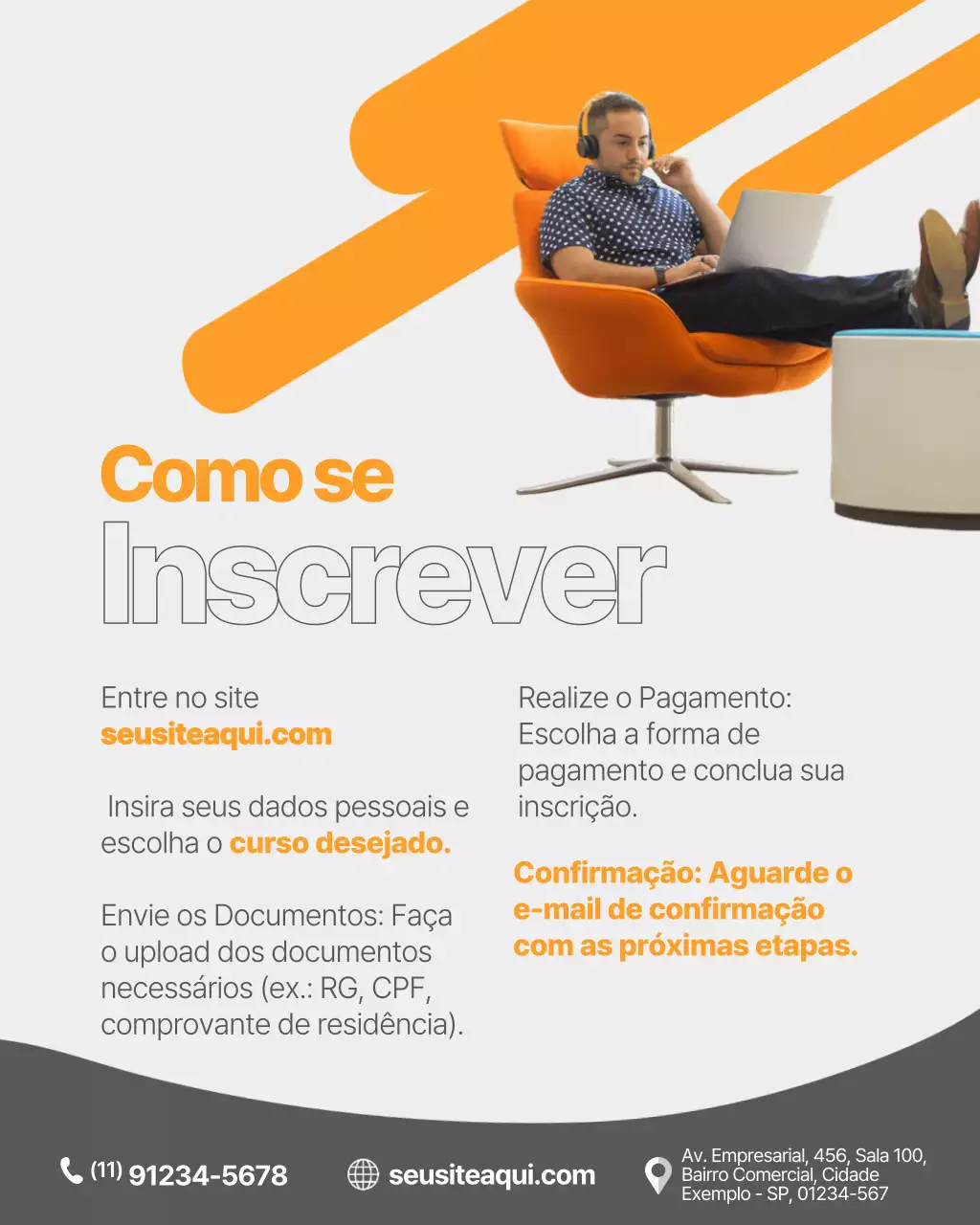 Postagem no Instagram do Guia do Curso Orange Modern