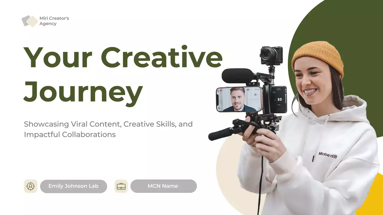 Green Modern Content Creator Promotion Presentation