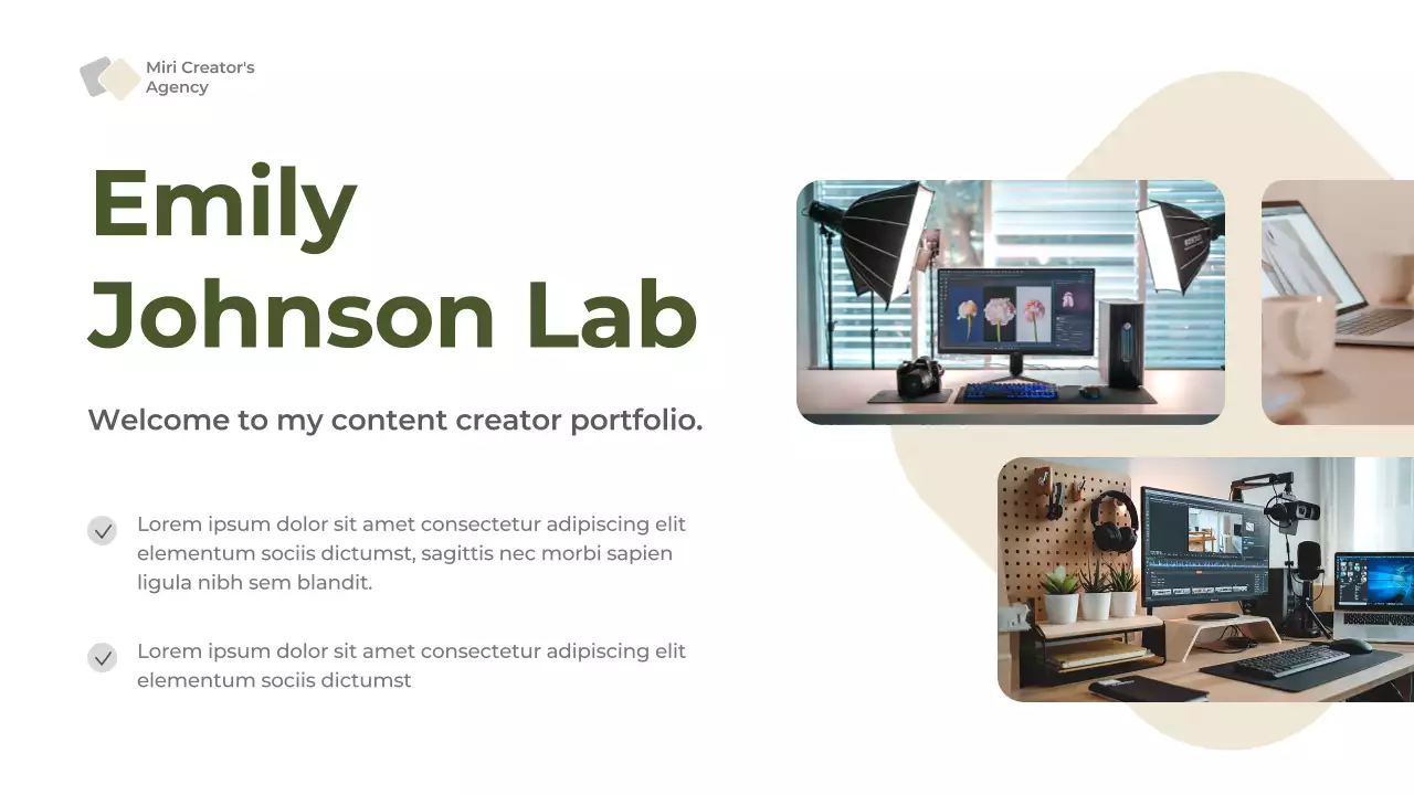 Green Modern Content Creator Promotion Presentation