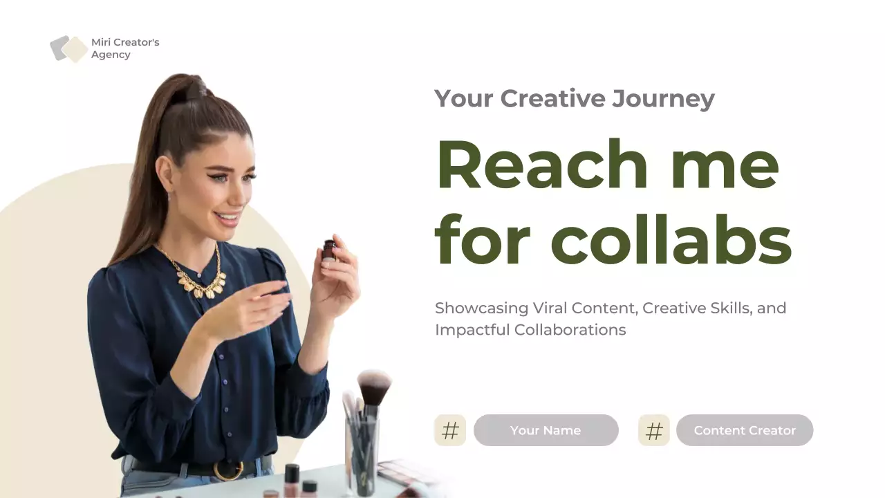 Green Modern Content Creator Promotion Presentation