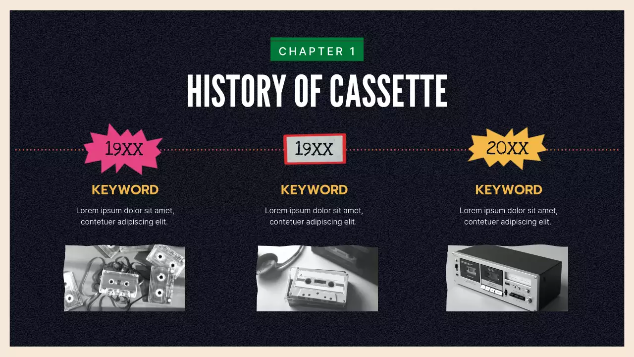 Black Retro Cassette Course Presentation
