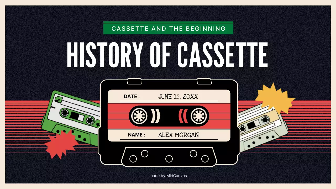 Black Retro Cassette Course Presentation