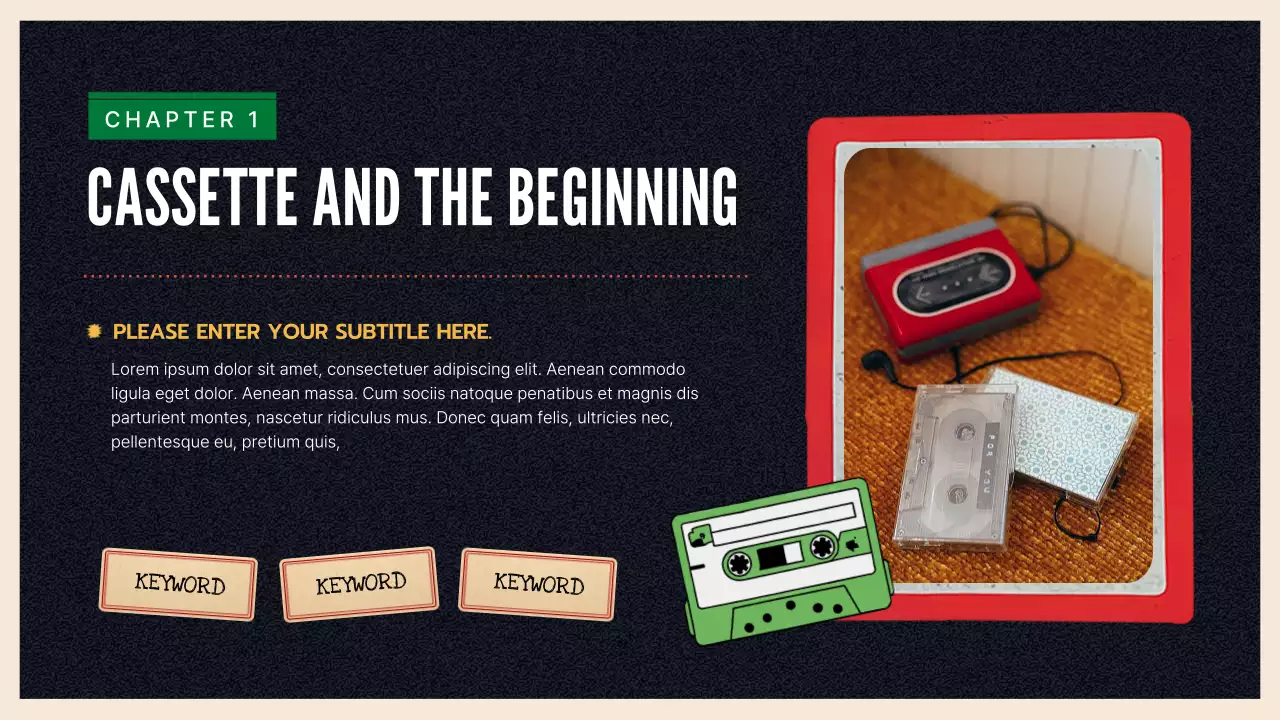 Black Retro Cassette Course Presentation