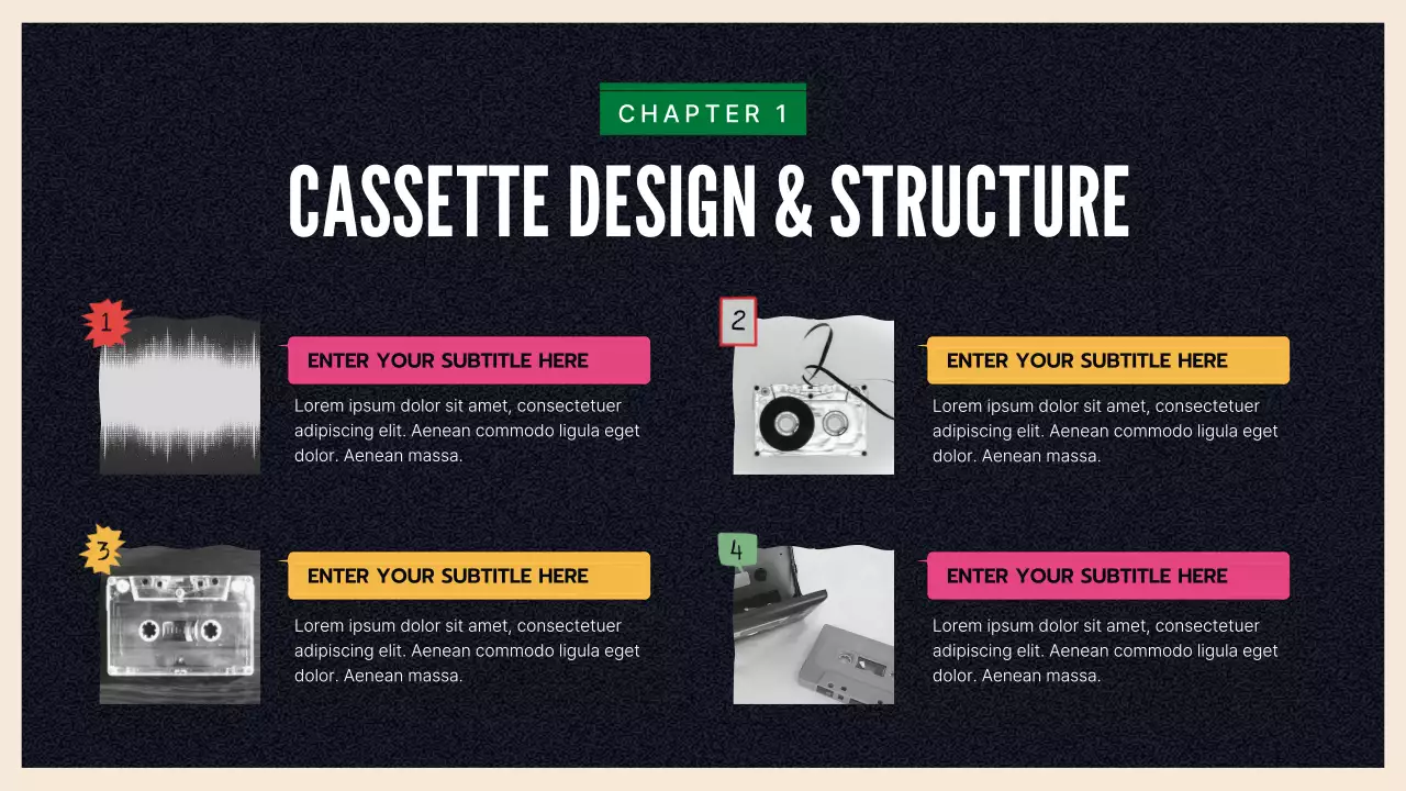 Black Retro Cassette Course Presentation