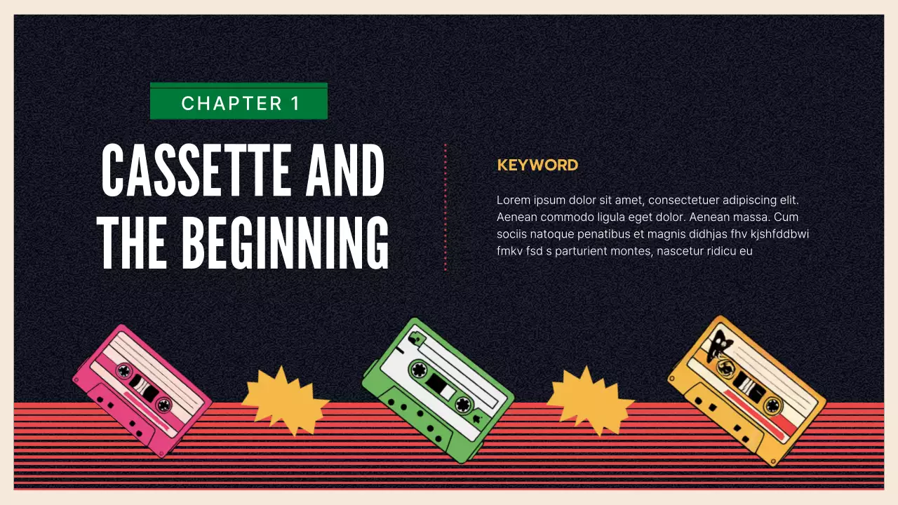 Black Retro Cassette Course Presentation