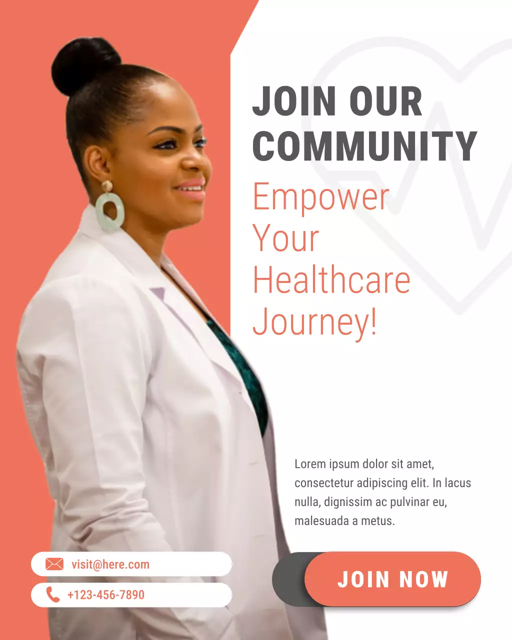 Modern Red Healthcare Membership Poster