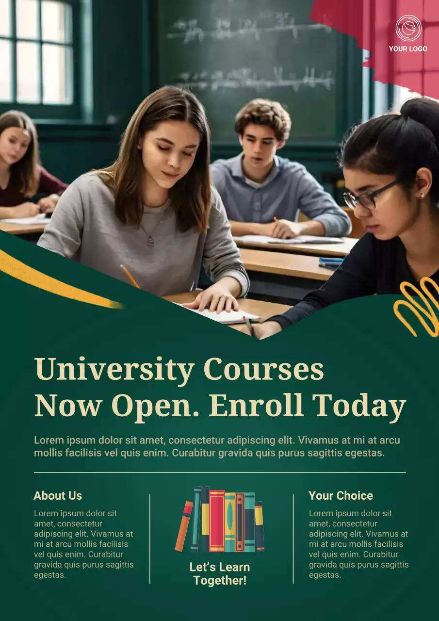 Green Modern Education Advertisement Poster