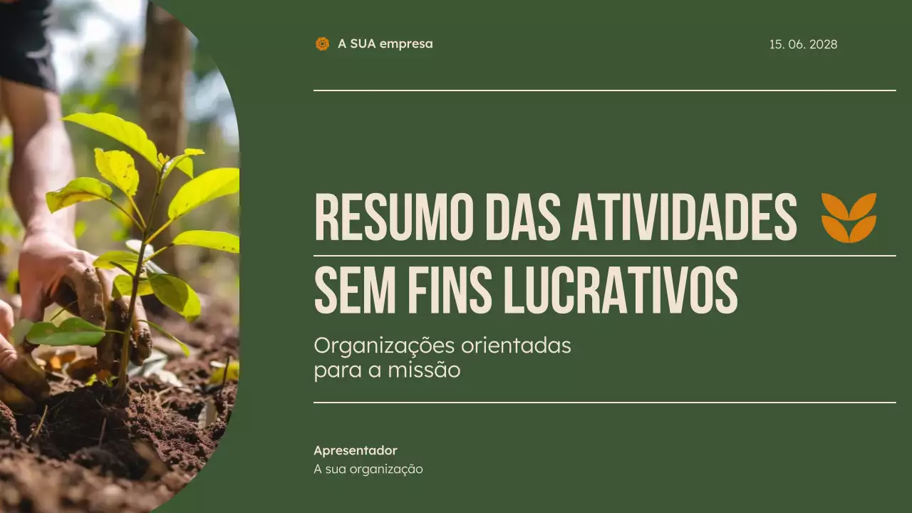apresentação verde moderna sem fins lucrativos