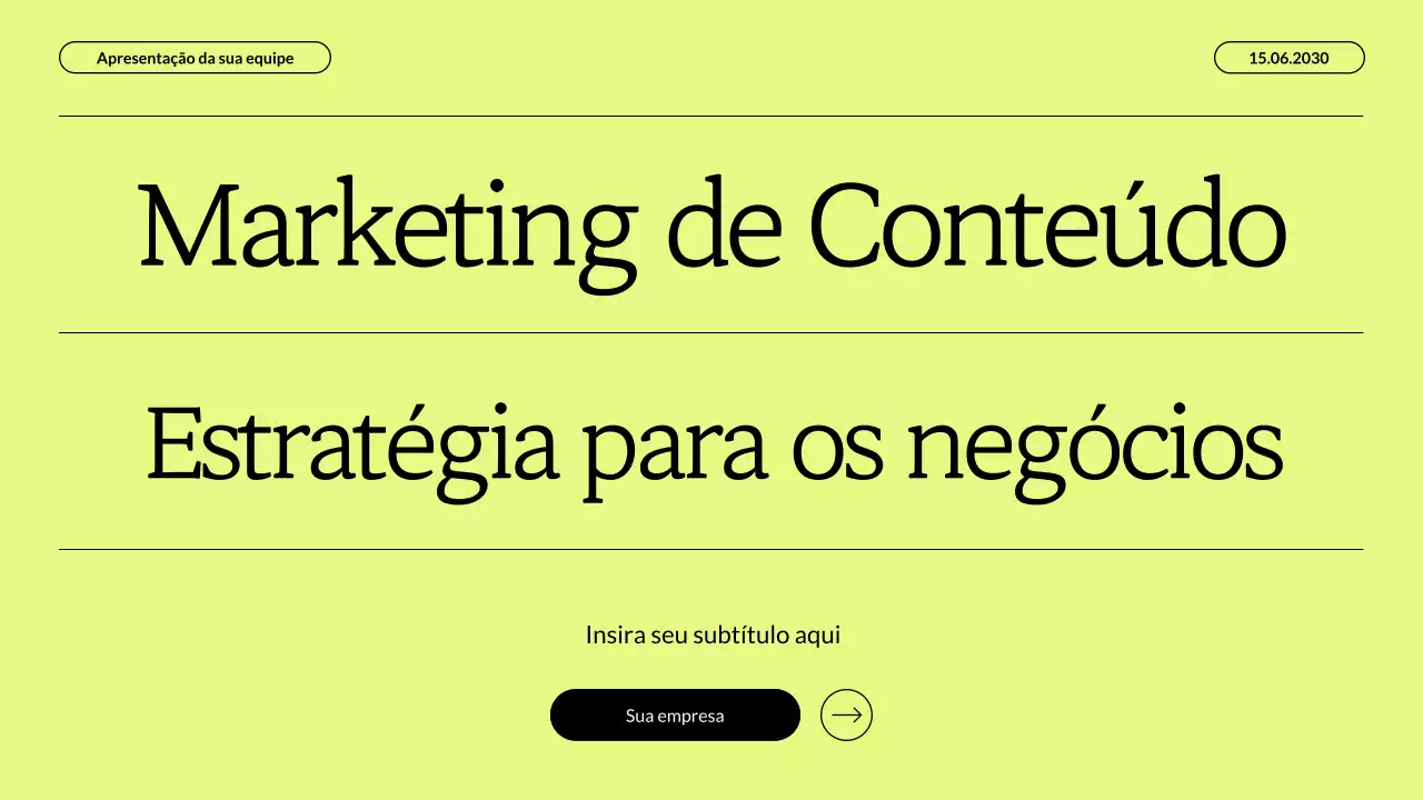 Apresentação de negócios de estratégia de marketing de conteúdo moderno neon bege