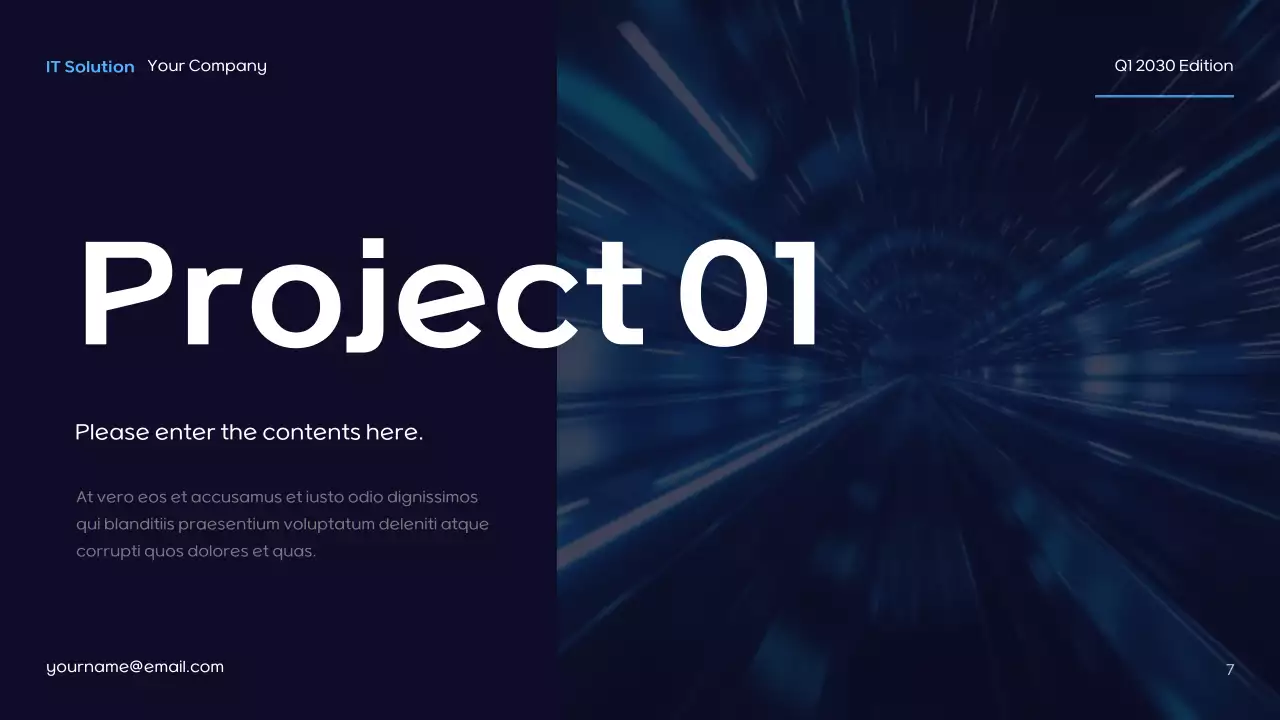 Blue Futuristic IT Solution Presentation