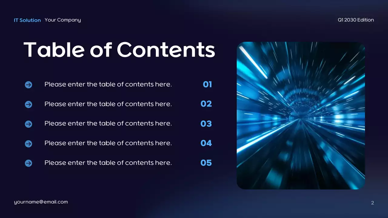 Blue Futuristic IT Solution Presentation