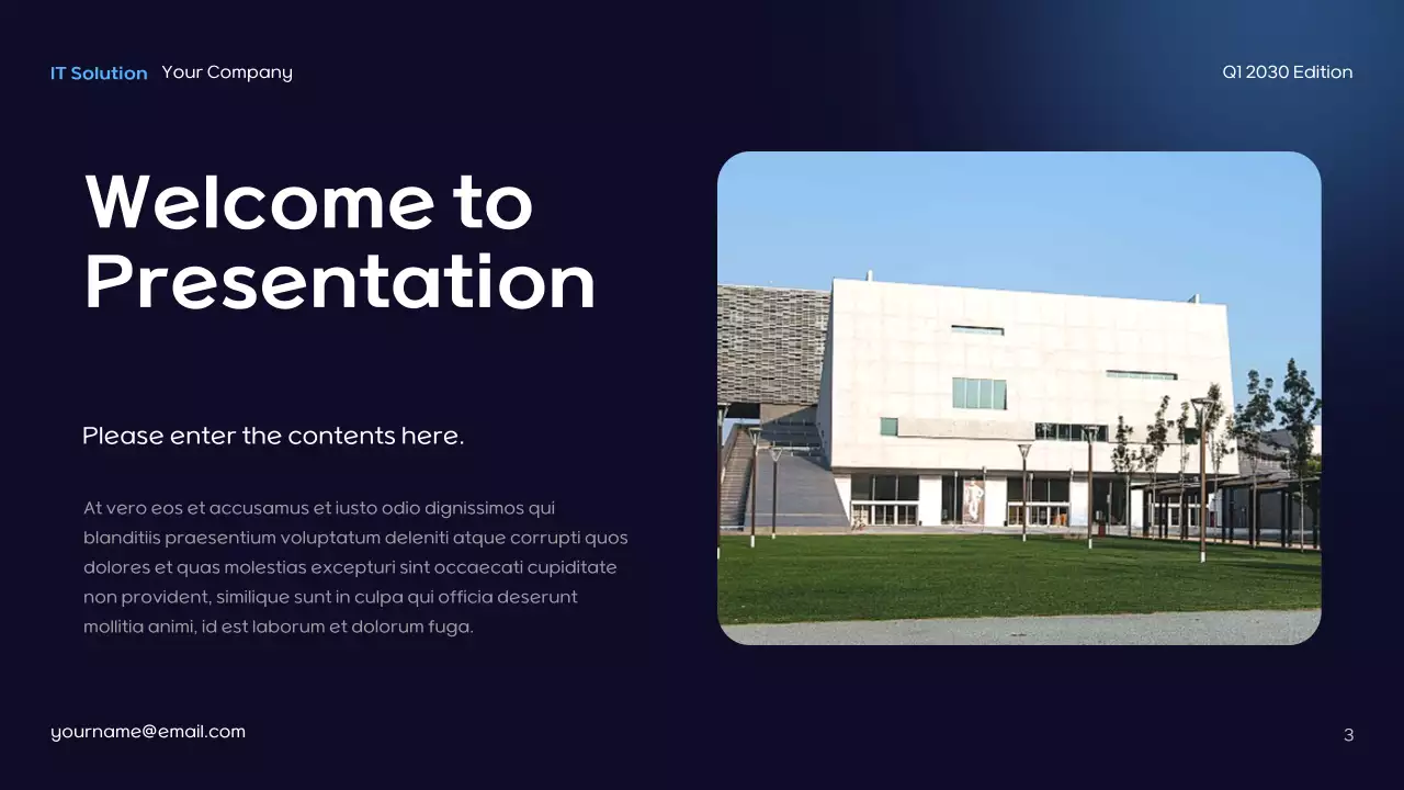 Blue Futuristic IT Solution Presentation