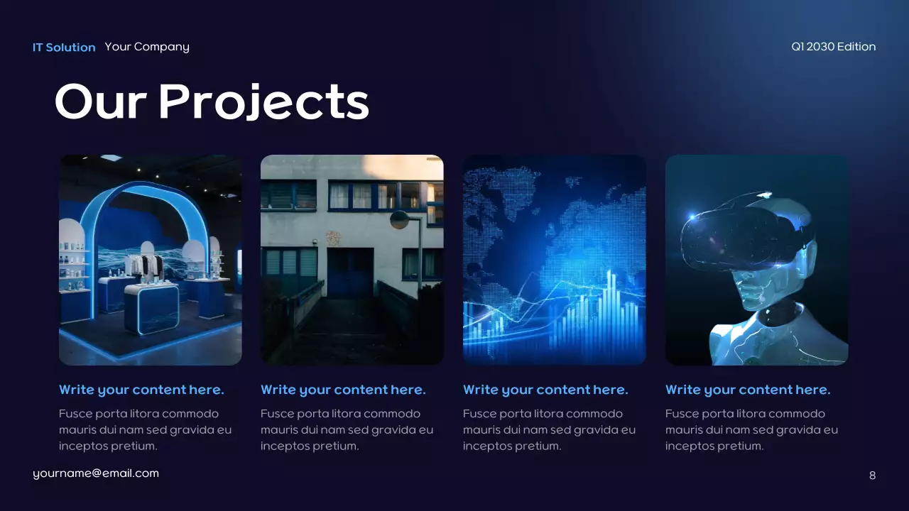 Blue Futuristic IT Solution Presentation