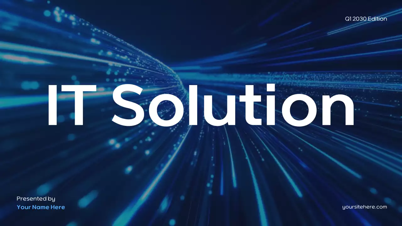 Blue Futuristic IT Solution Presentation