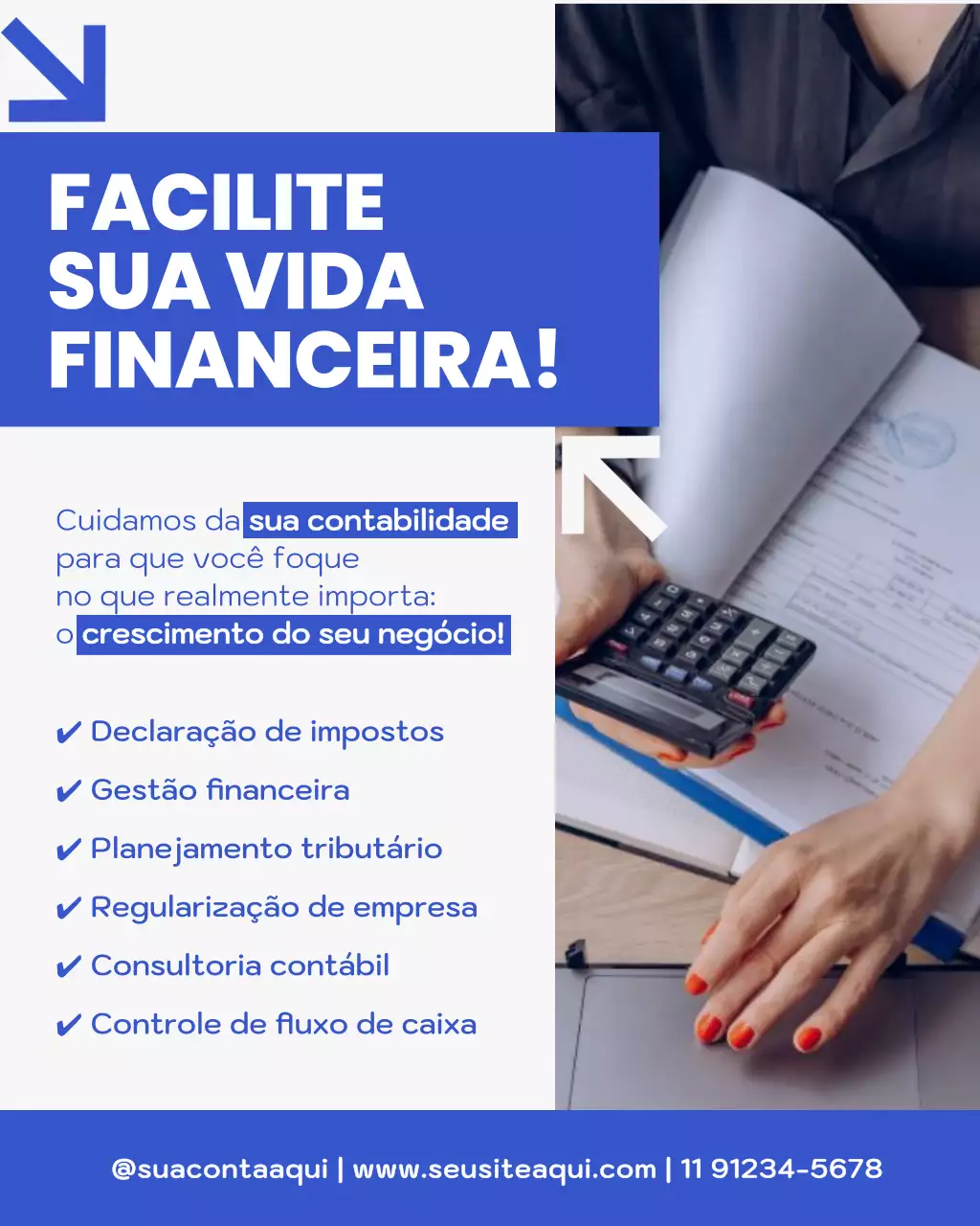 Postagem de promoção de finanças profissionais da Blue no Instagram