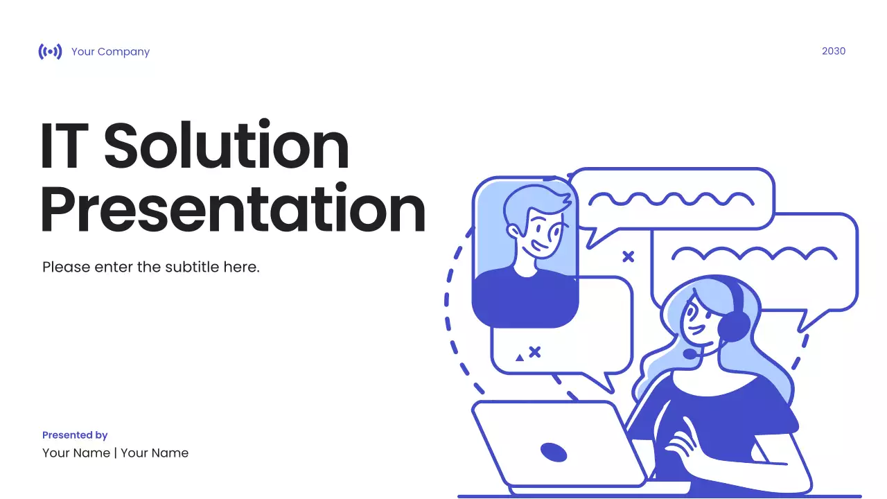 Blue Modern IT Solution Presentation