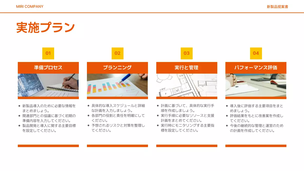 オレンジ シンプル テクノロジー 提案書