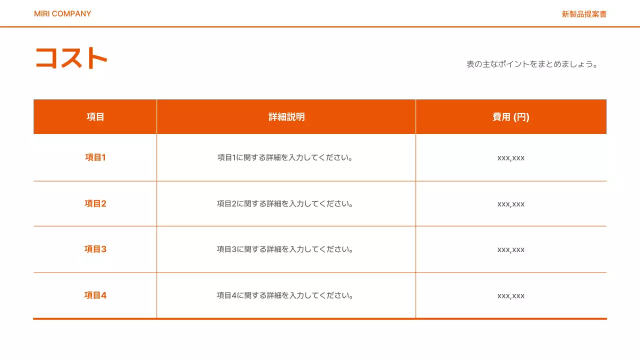 オレンジ シンプル テクノロジー 提案書