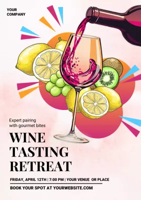 Wine Retro Wine Event Poster