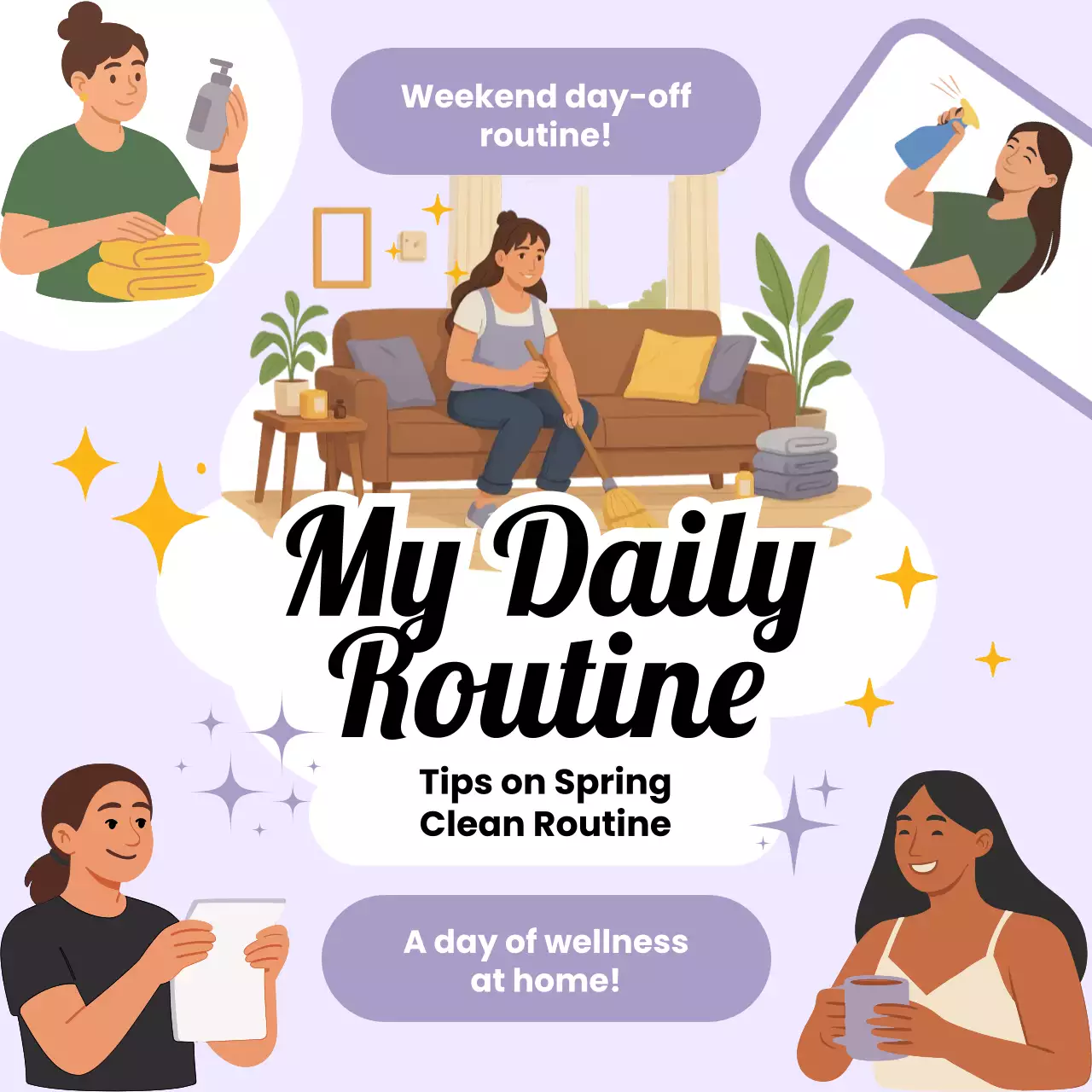 Purple Aesthetic Wellness Guide Social Media Post