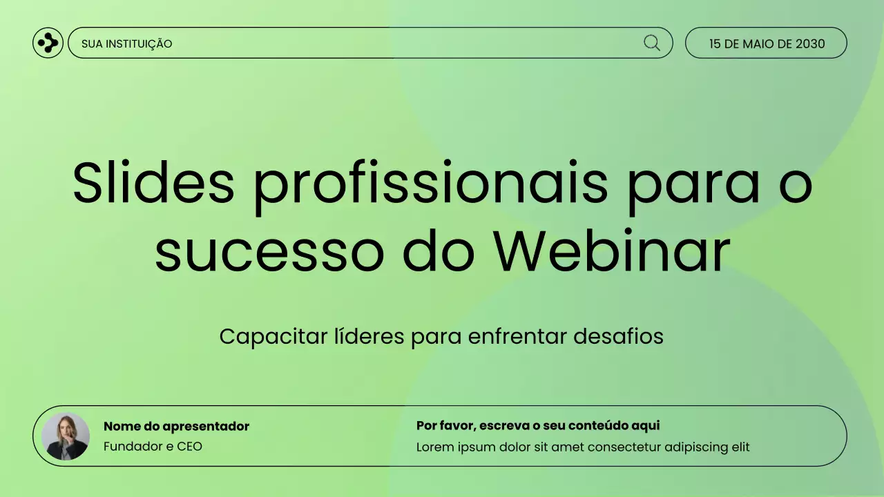apresentação do webinar mint modern