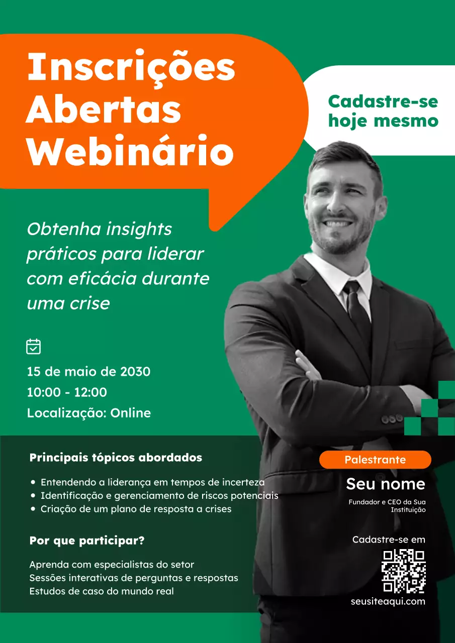convite para webinar moderno verde